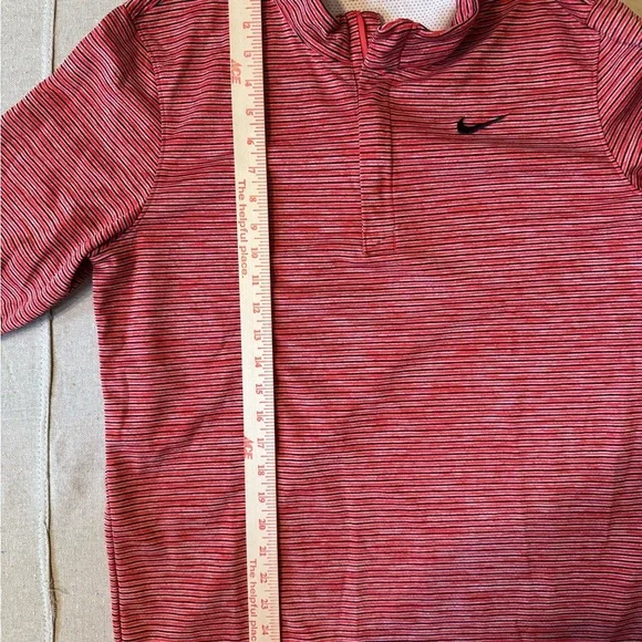 Nike Red Striped Long Sleeve Quarter zip - Picture 6 of 8
